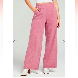 NWT Wildfox Hepburn Corduroy Trouser in Dusty Pink - size XL